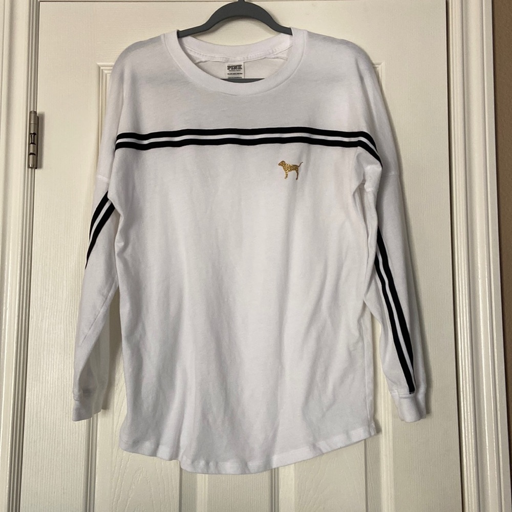 white PINK oversized long sleeve